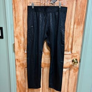 Actively Black 3X Python Snake Print Premium Active Tights Leggings 20W 22W